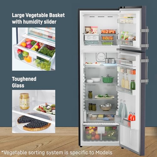 Image of Liebherr 428L 2 Star inverter, Hot to Cool, Bar Handle, Frost Free Double Door Refrigerator, Duo cooling, 20 Years Warranty on Compressor, Freezer 93 L, Vegetable Organiser, Cobalt steel (2024 Model)