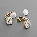 Mariell Gold Cubic Zirconia Crystal Wedding Clip On Stud Earring for Women, 2 Carat CZ, Birthday Gift