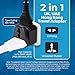 OREI USA to UK Travel Plug Adapter - Type G Travel Adapter Compatible with UK, UAE, Hong Kong, Dubai - 2 in 1 UK Plug Adapter - CE Certified, RoHS Compliant - 2 Pack - Black Color