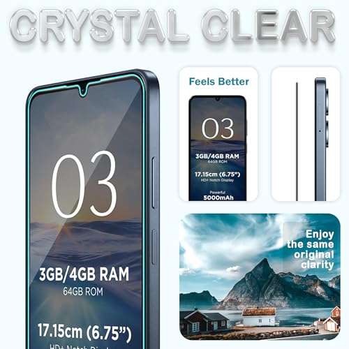 Image of ArmourPro Military-Grade Gorilla Tempered Glass for Lava O3 (6.75 Inch) With Easy Installation Kit| Edge To Edge Full Screen Coverage |Black