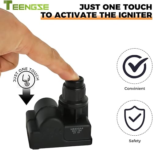 Miniatura 5 de TEENGSE Kit de montaje de encendedor de parrilla, generador de chispas de parrilla de gas, encendedor electrónico de batería AA, encendedor de