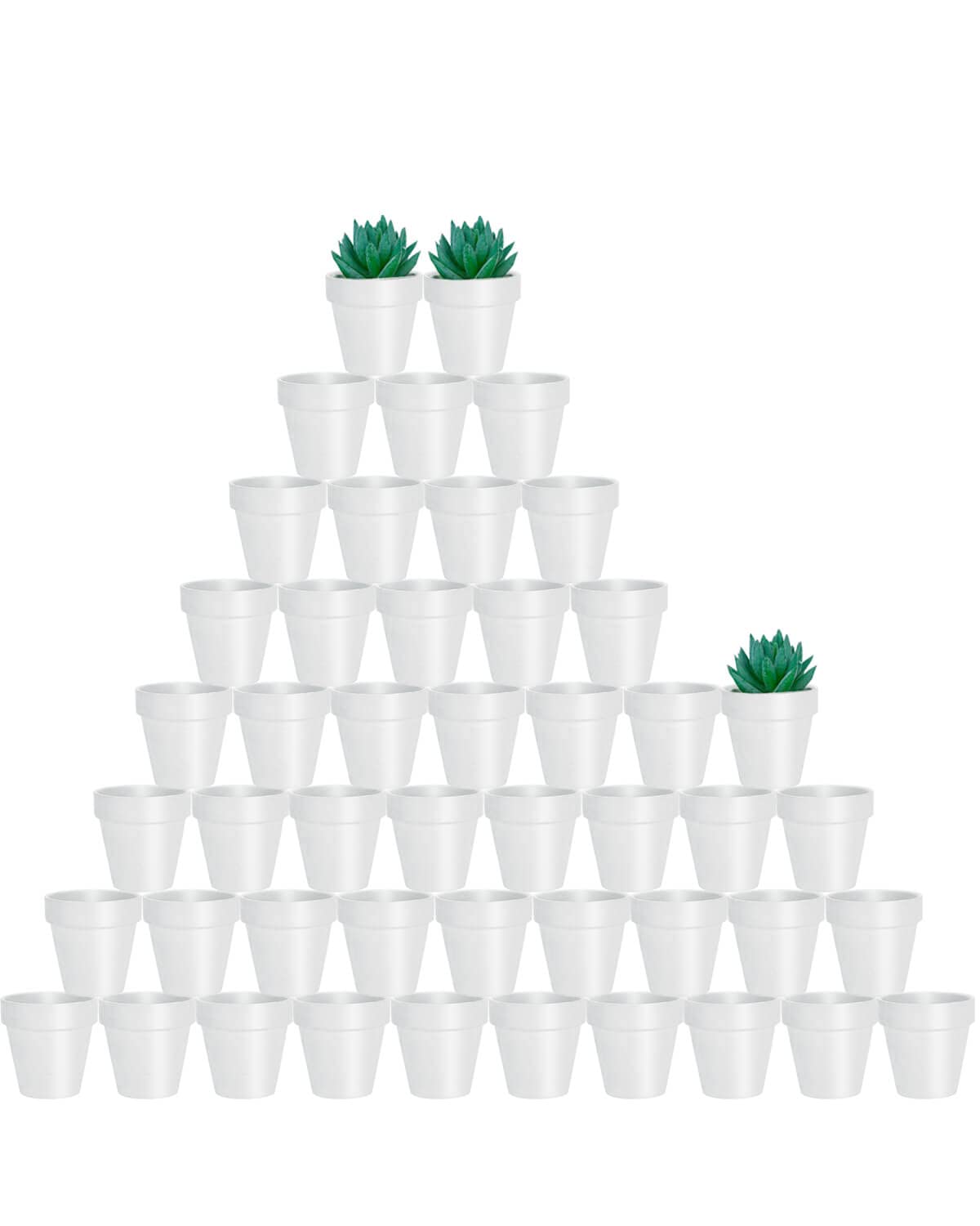 vensovo 48 Pcs Tiny Terracotta Pots - 2 inch White Small Mini Clay Pots with Drainage Holes Flower Nursery Terra Cotta Pots for Indoor/Outdoor Succulent Plants, Crafts, Wedding Favor