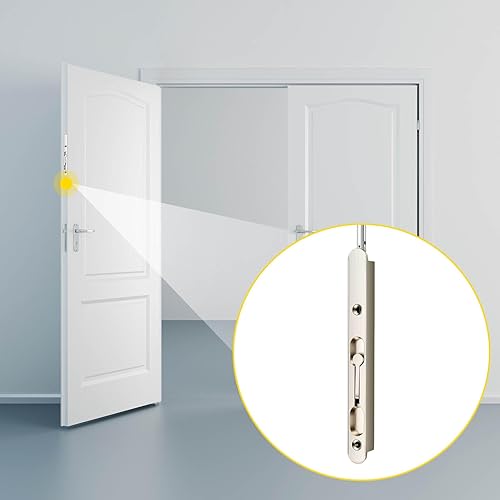 Miniatura 6 de Blulu 2 piezas de 18 pulgadas de perno empotrado de palanca abatible extendida para puerta doble, accesorios para cerraduras de puerta francesa