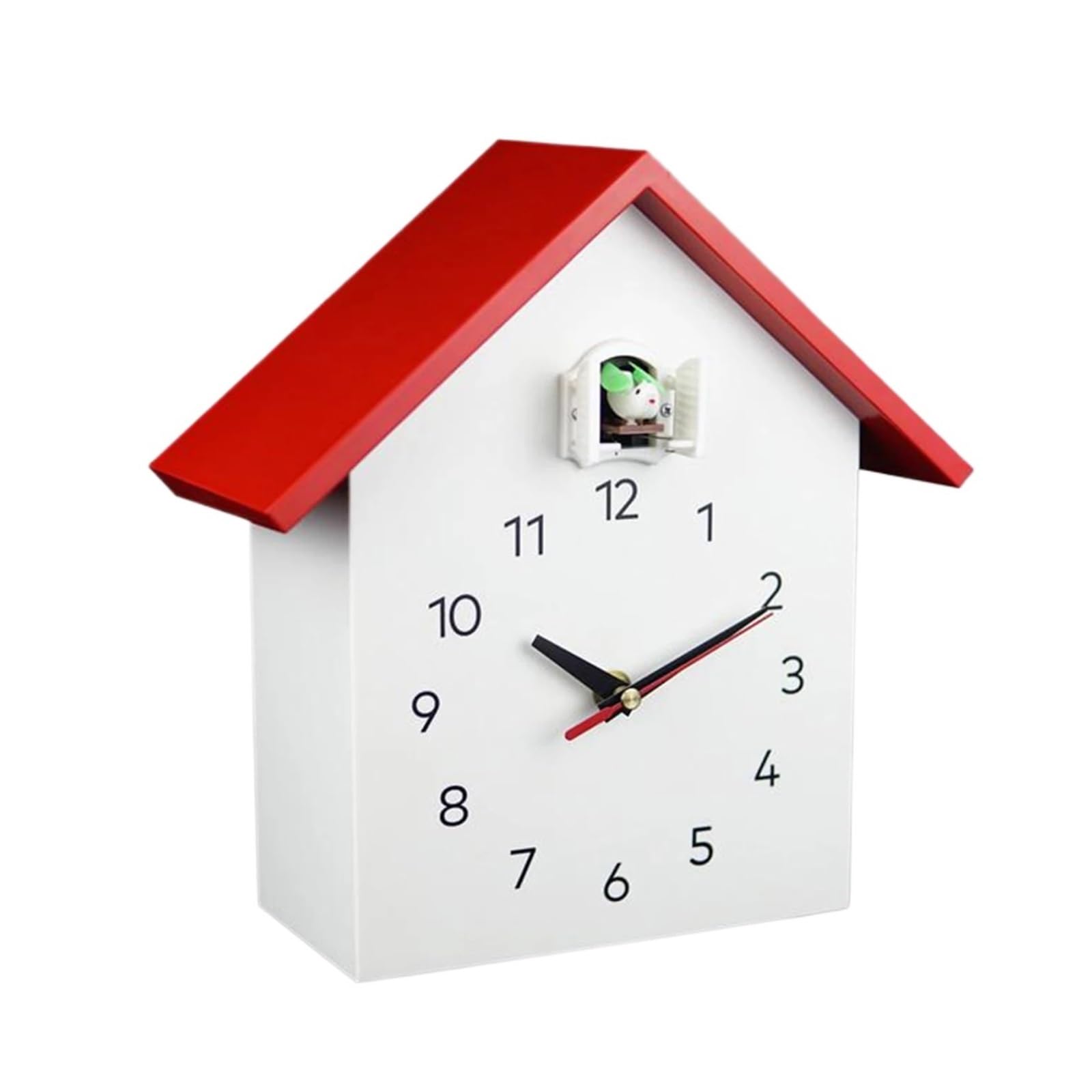 Gsclz Red Modern Cuckoo Clock Intelligent Telling Time Wall Home Decor For Wall Art Home Office Decoration(Red)