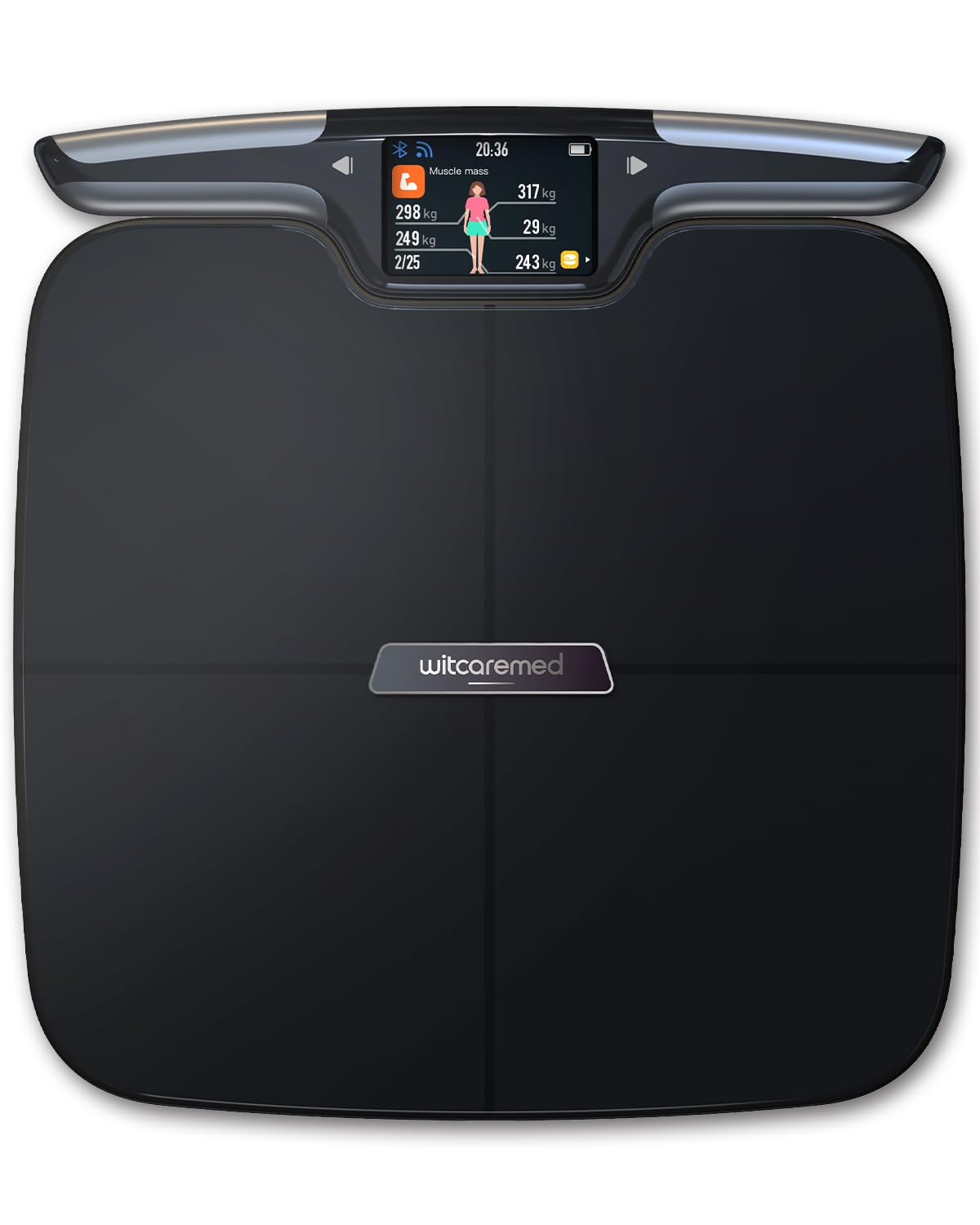 Bilancia intelligente per peso corporeo, multi-utente, app mobile, 8 elettrodi, doppia frequenza, alta precisione, con BMI, grasso corporeo, massa muscolare, 56 indicatori di composizione corporea