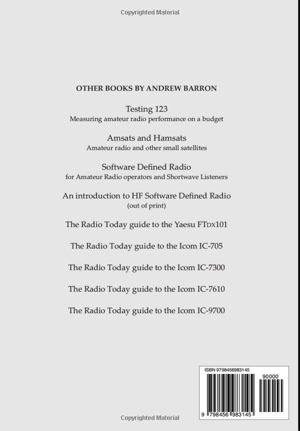 Back cover of The Radio Today guide, listing other books by Andrew Barron