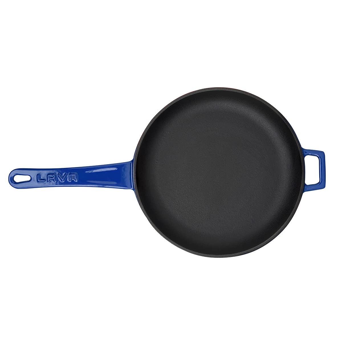 LAVA Cookware Gusseisen emailliert Bratpfanne mit Metallgriff, rund, 20 cm, blau