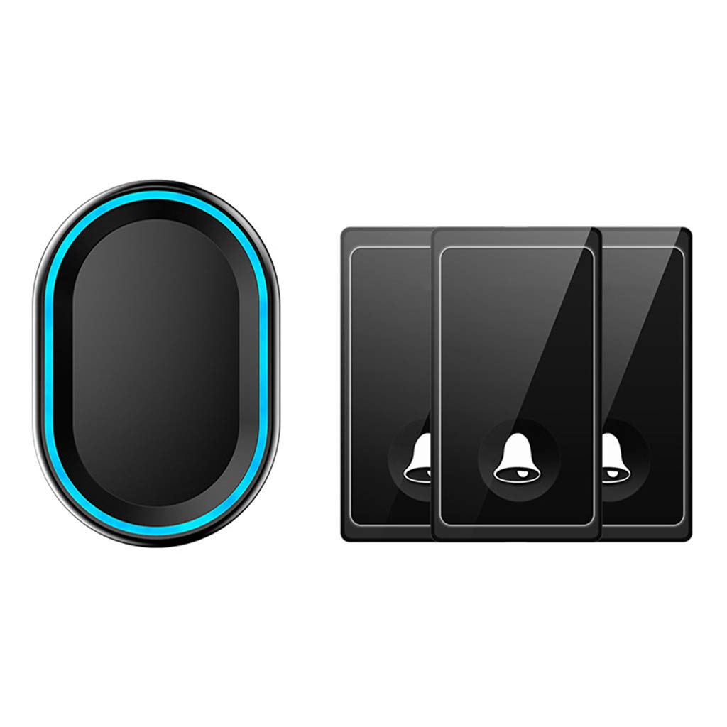 Campanello Wireless Impermeabile, 3 Trasmettitori E 1 Ricevitore, Portata 200 M, 58 Melodie tra Cui Scegliere, 4 Livelli di Volume, Campanello Senza Fili con Spina A Muro