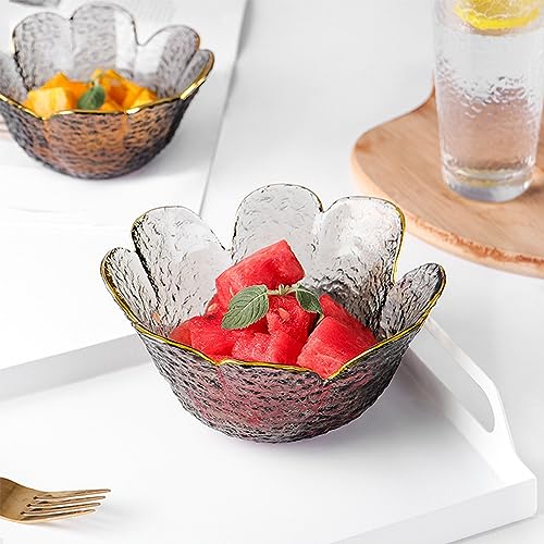 soulnioi Glass Dipping Bowl, Crystal Flower Shape Sauce Dishes