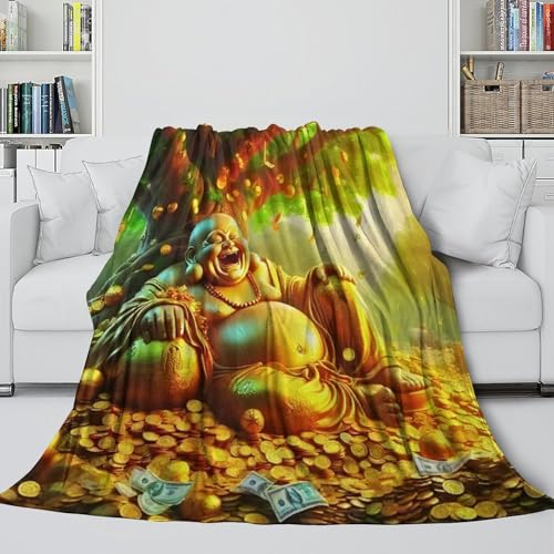 Couverture Bouddha 3D de qualité supérieure en peluche douce