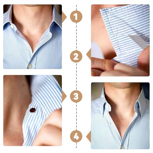 اولفو تقوية الياقات من الستانلس ستيل مع 8 مغناطيسات، حشوات طوق معدنية لقميص القميص، قوة مغناطيسية مطورة مع محفظة جلدية (4 قطع)