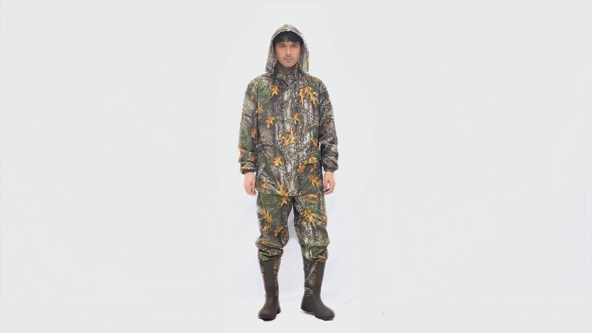 Tuta Antipioggia Uomo Leggera Impermeabile | Giacca E Pantaloni Camo Per Caccia E Outdoor - Foto 11