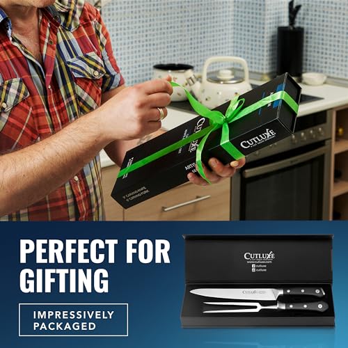 Cutluxe Carving Knife and Fork Set – Carving Knife Set for Meat, Brisket & BBQ – Razor Sharp Premium German Steel – Full Tang & Ergonomic Handle – Artisan Series - Image 6