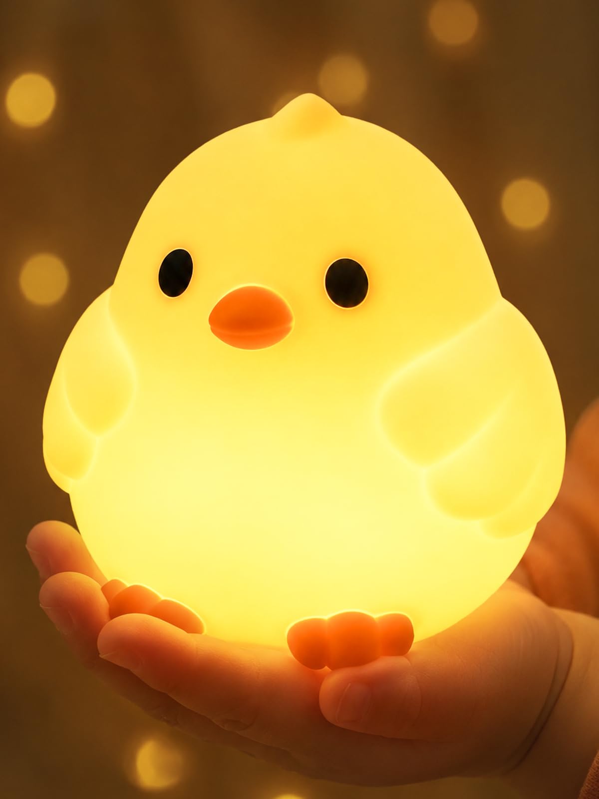 YuanDian Night Light, Squishy Silicone Lamp. Rechargeable, Dimmable with Timer, Touch Control for Bedside, Gift Nightlight for Breastfeeding (Color-D)