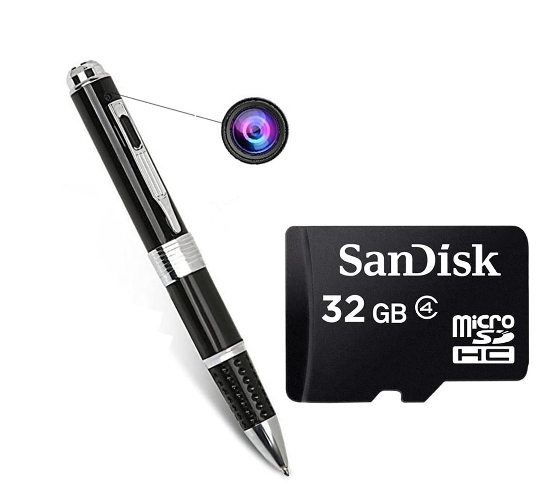 TECHNOVIEW Full HD 1080p Camera with 32 GB Memory Card Included, Video and Audio Recording, 2 Modes Recorder Cam for Home, Office, Meeting - Black