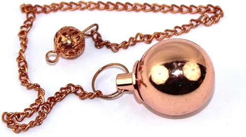 Jet Round Ball Cobre Plateado Metal Péndulo Curación Radiestesia Metafísica Respuestas Espirituales 200 PÁGINA E-BOOK NOMBREADO "CRISTALES, MI