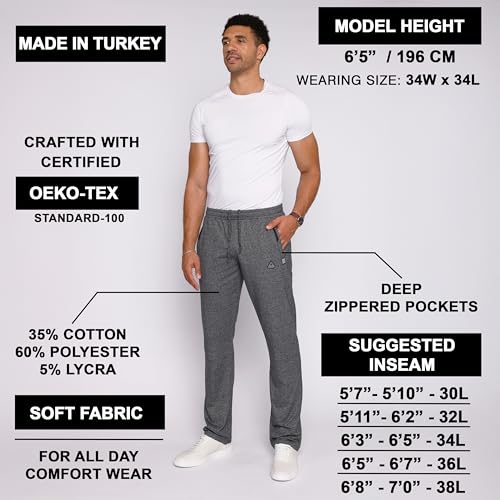 image for SCR SPORTSWEAR SCR Comfy Mens Tall Lounge Pants 38 Inseam - Made in Tu