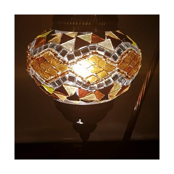 Orientalische  Mosaiklampe "  Schwanenhals "   L (44 cm ) / Türkische  Nachttischlampe  aus Mosaik   " Schwanenhals " /  Orientalische  Nachttischlampe  L / Orient Lamp / Mosaiklampe  L ( 44 cm ) – Bild 4