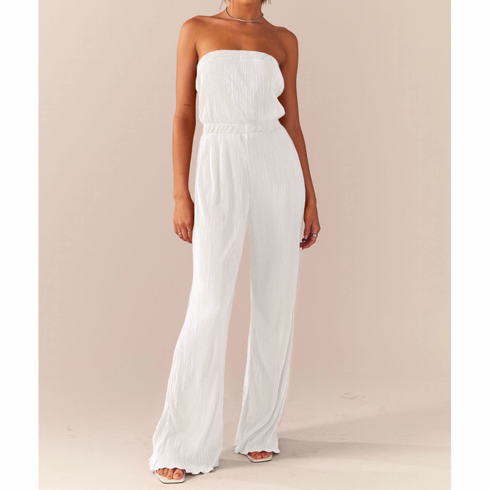 Tuta Donna Elegante Maniche Corte – Scollo Rotondo Con Cintura – Gamba Larga – Tessuto Morbido – Vari Colori