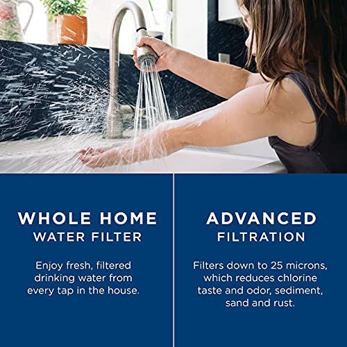 Image of GE FXHTC Whole House Water Filter,Replacement for Water Filtration System,NSF Certified: Reduces Chlorine, Sediment, Rust,Other Impurities,Replace Every 3 Months for Best Results,1 Filter (Pack of 4)