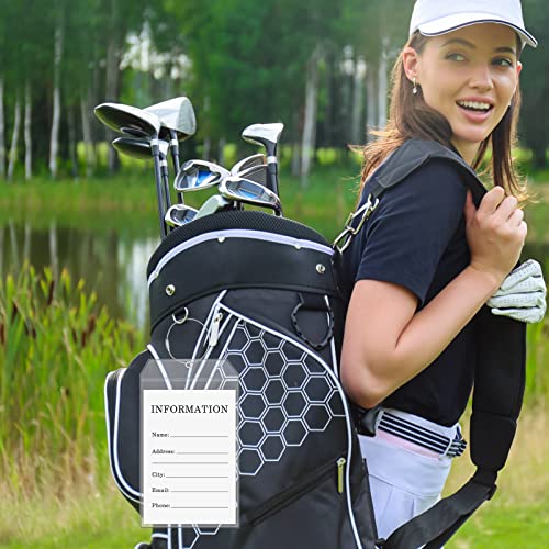 6 Pack Extra Large Golf Luggage Tag 9" x 6" Travel Luggage Bag Tag Plastic Clear Tag Waterproof Zipper Pouch PVC Luggage Tag Shipping Label Holders with Sturdy Steel Loop for Golf Club4