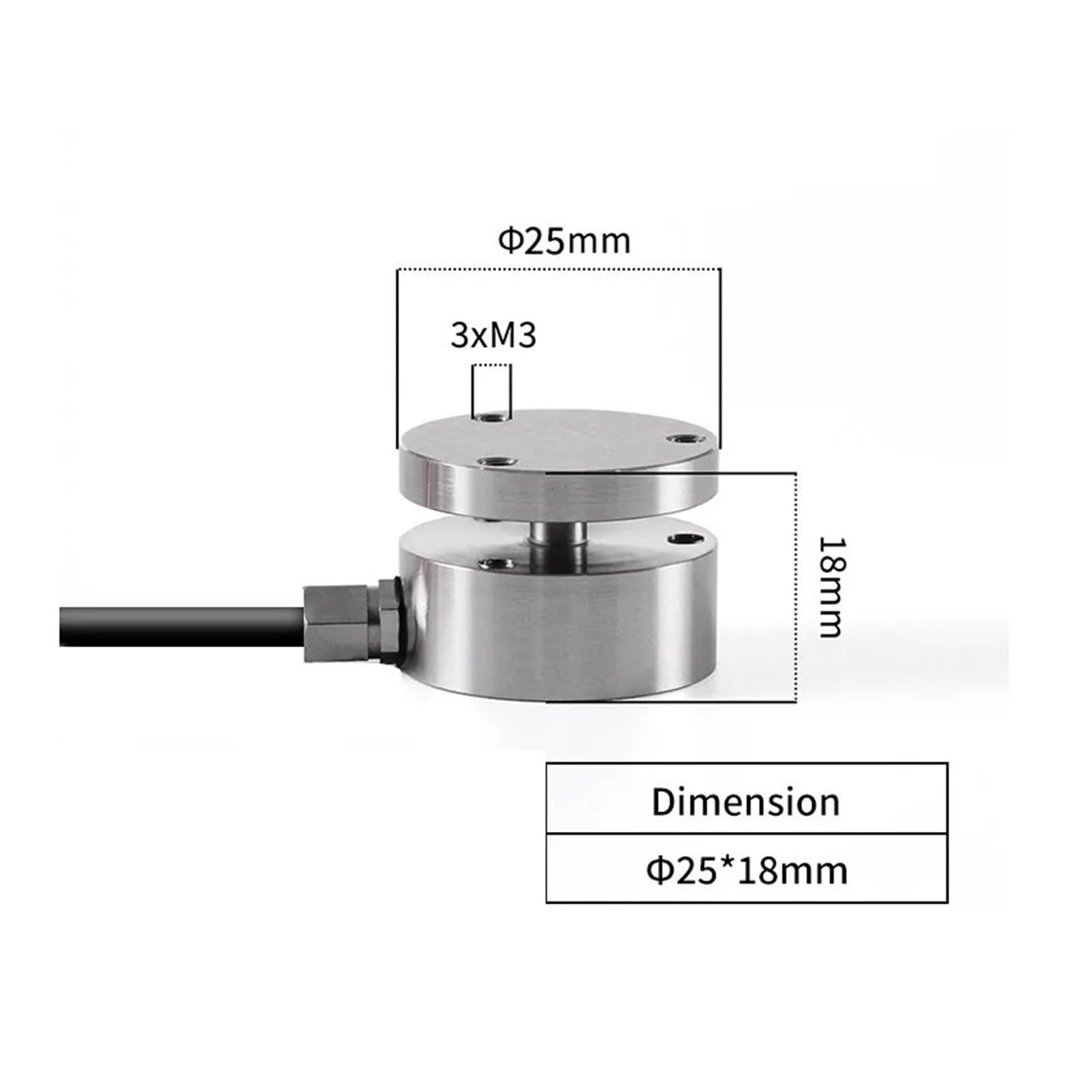 Mini transductor de fuerza de tensión y compresión, célula de carga en línea de 25mm, 20KG-10T IP65, for medición de fuerza de impacto Aplicaciones múltiples(200KG)