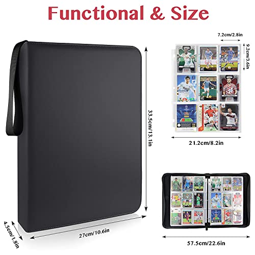 Packapro 9-Pocket Trading Cards Binder, With 50 Sleeves Holds Up To 900 Cards, Collector Album Holder For Tcg Baseball Basketball Football Cards Gifts For Boys Girls (Black) #TOP1
