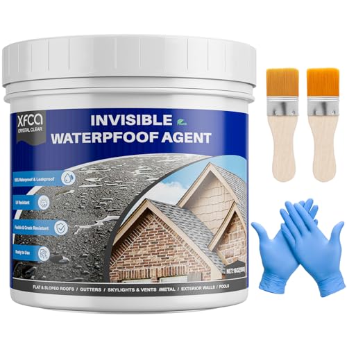Transparente Wasserdichte Beschichtung, 500g Dichtungsmasse Wasserdicht, Flüssige Unsichtbare Dichtmasse Wasserdicht, Leck Wasserdichter, für Dach, Wand, Badezimmer, Innen und Außen