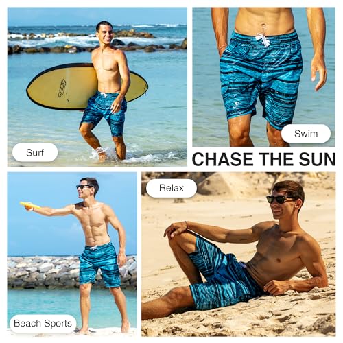 Image of Kanu Surf Men's Big Viper Extended Size Stripe Swim Trunk