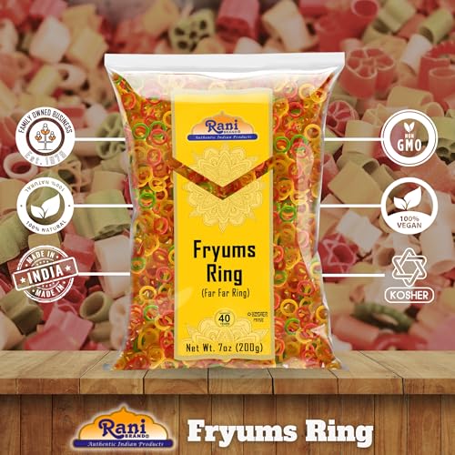 Rani Far Far / Fryums (Wheat & Tapioca Pellet) Ring Shape 7oz (200g) ~ Vegan, Kosher, Uncooked, Used to Make Papad, Bhungra / Chip Snack