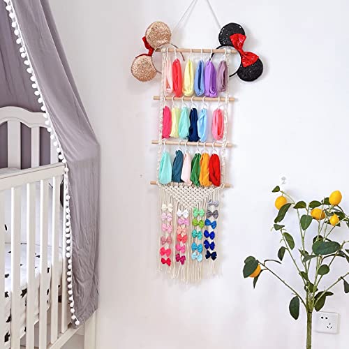 Alinmo Headband Holder Hair Bows Organizer For Girls, Baby Headbands Hair Accessories Organizer Storage Wall Hanging Decor For Toddler Girls Room #TOP5