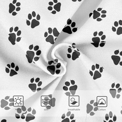 Girls Underwear Toddlers 2t Cotton Little Girl Panties Durable Briefs Undies Kids Black Dog Paw Prints White3