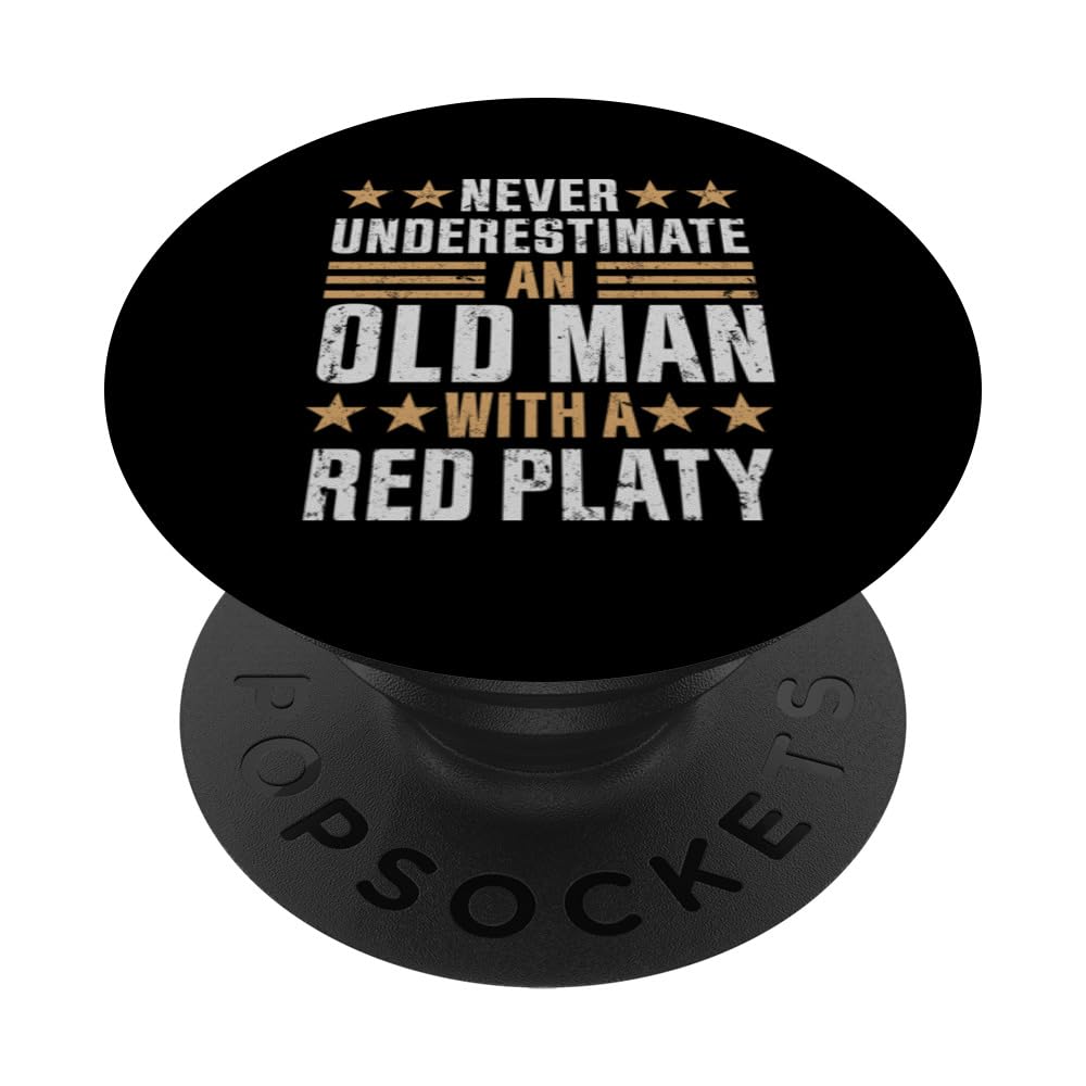 Old Man with a Red Platy Funny PopSockets Swappable PopGrip