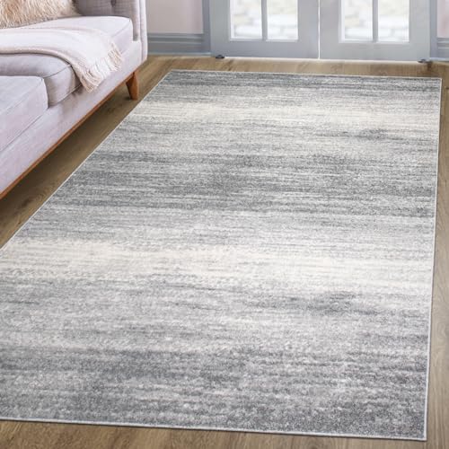 oKu-Tex Designer Teppich, Wohnzimmerteppich Mercur, weicher Webteppich grau meliert, modernes...