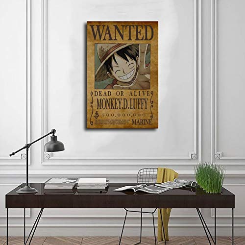 XIAOJIA Poster su tela con motivo Scimmia D. Rufy...