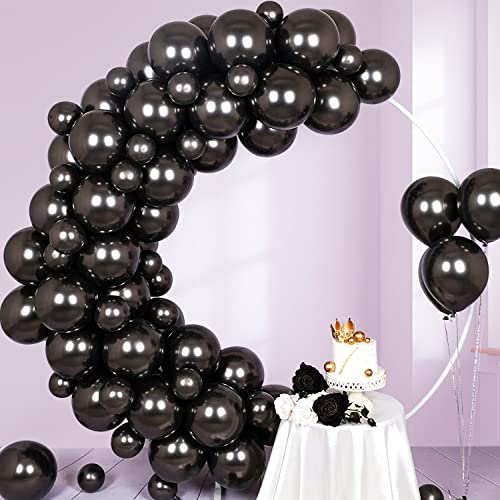 Image of Party Propz Black Metallic Balloons - Set of 50 Pcs Metallic Balloons Black | balloons for decoration | birthday balloons for decoration | balloon decoration for birthday | balloons for birthday's