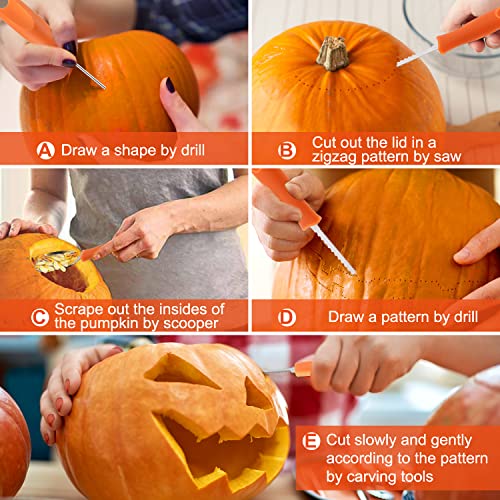 Pumpkin Carving Kit Tools Halloween, 13PCS Professional Heavy…