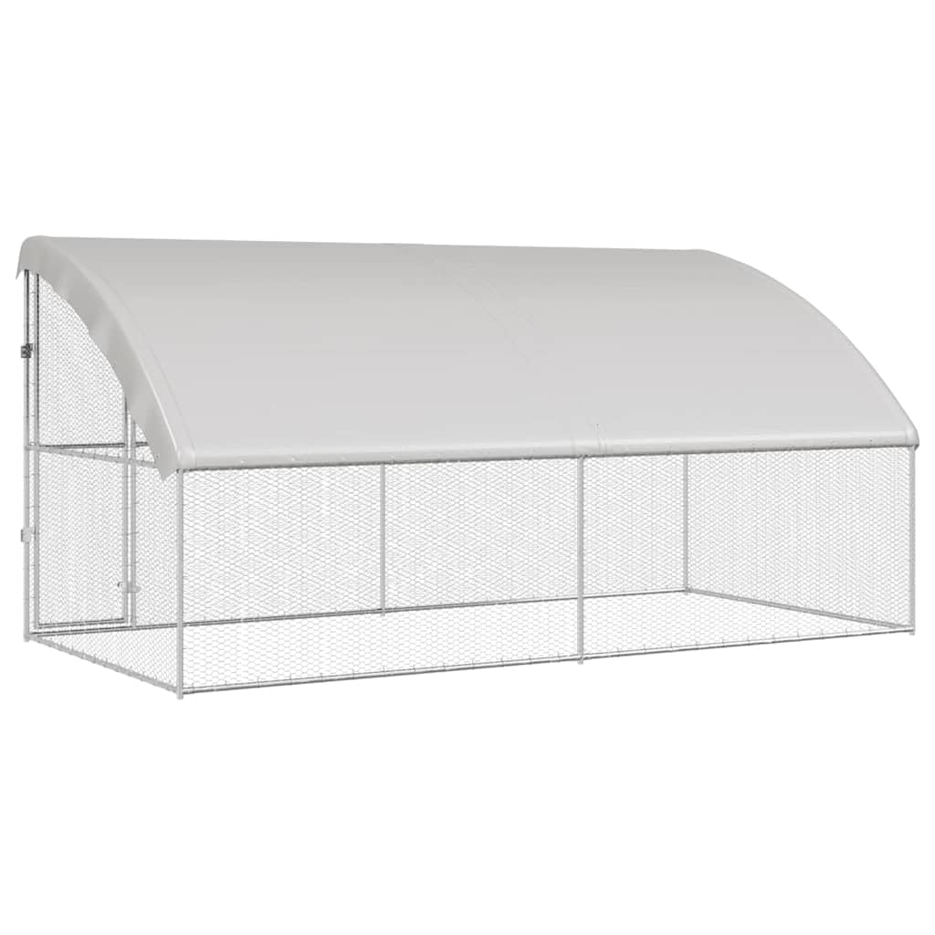 Jaula para gallinas, 2 unidades, plateada, 400 x 200 x 200 cm, acero galvanizado, jaula para gallinas, gallinas, conejos, gansos, palomas y codornices