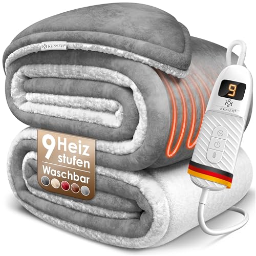 KESSER® Heizdecke mit Abschaltautomatik 160x120cm Doppelseitig Elektrische Wärmedecke | Kuscheldecke