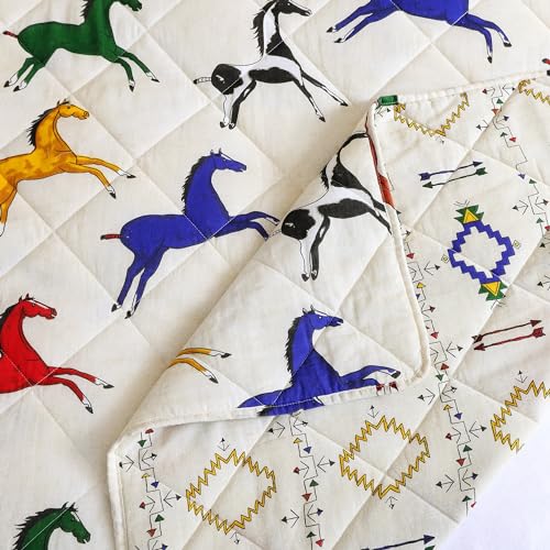 Image of Paseo Road Wild Horses 3 Piece Queen Rustic Bedding Reversible Quilt Set