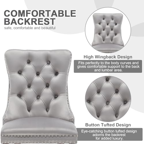 Image of Velvet Dining Chairs, Tufted Kitchen & Dining Room Chairs Set of 4