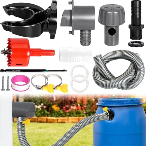 Recuperateur D Eau De Pluie, Collecteur-Eau De Pluie Pour Tuyau De Descente 80-110mm,Récupérateur Eau De-Pluie Avec Kit Raccord De Montage,Raccord...