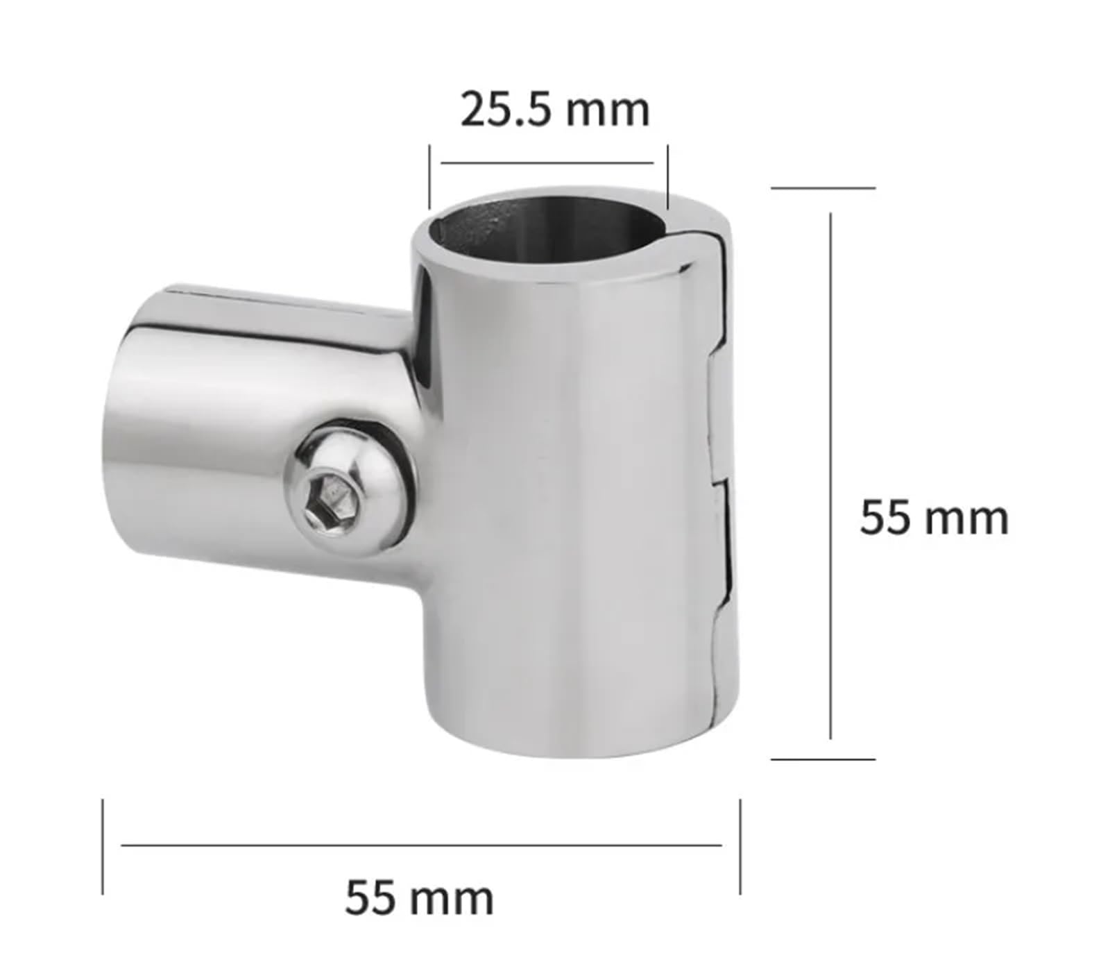 2 PCS in Acciaio Inox 316 Marine Corrimano for Barche 90 Gradi Tee Raccordo 7/8 "1" Yacht Dock Tenda Esterna Tubo di Fissaggio per Imbarcazioni