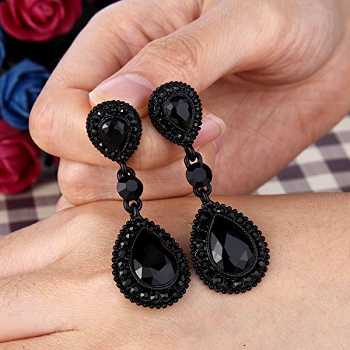 BriLove Women's Wedding Bridal Crystal Teardrop Infinity Figure 8 Dangle Earrings4