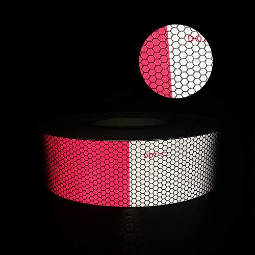 2" X 30ft Reflective Safety Tape DOT C2 Red White Waterproof Outdoor, Conspicuity Tape, Reflector Tape for Trailers, RV, Camper, Boat High Intensity Grade - Thumbnail 7
