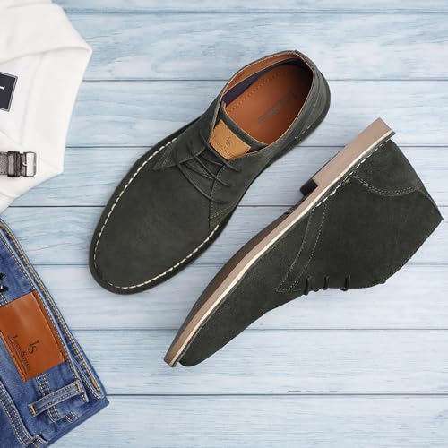 Image of LOUIS STITCH Suede Leather Chukka Boot for Men | High Ankle Casual Office & Trekking Shoes | Hiking Boot | Stitch Down Desert LSSD