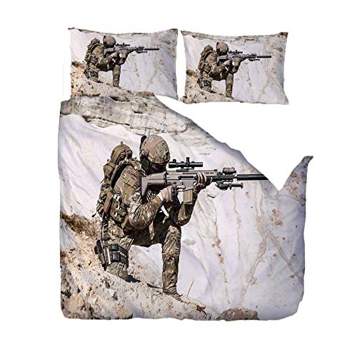 Lovekkk Sets de Housse de Couette Les Militaires 220x240cm Parure Cover
