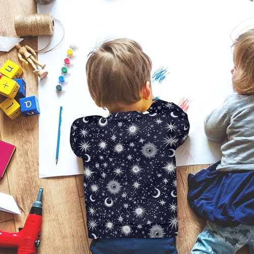 Starry Night Star Sun Moon Little Girls Pullover Hoodie Fleece Hoodie for Boys Sports 4T 6