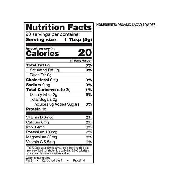 BetterBody Foods Organic Cacao Powder, Rich Chocolate Flavor, Non-GMO, Gluten-Free, Cocoa, 16 ounce, 1 lb bag