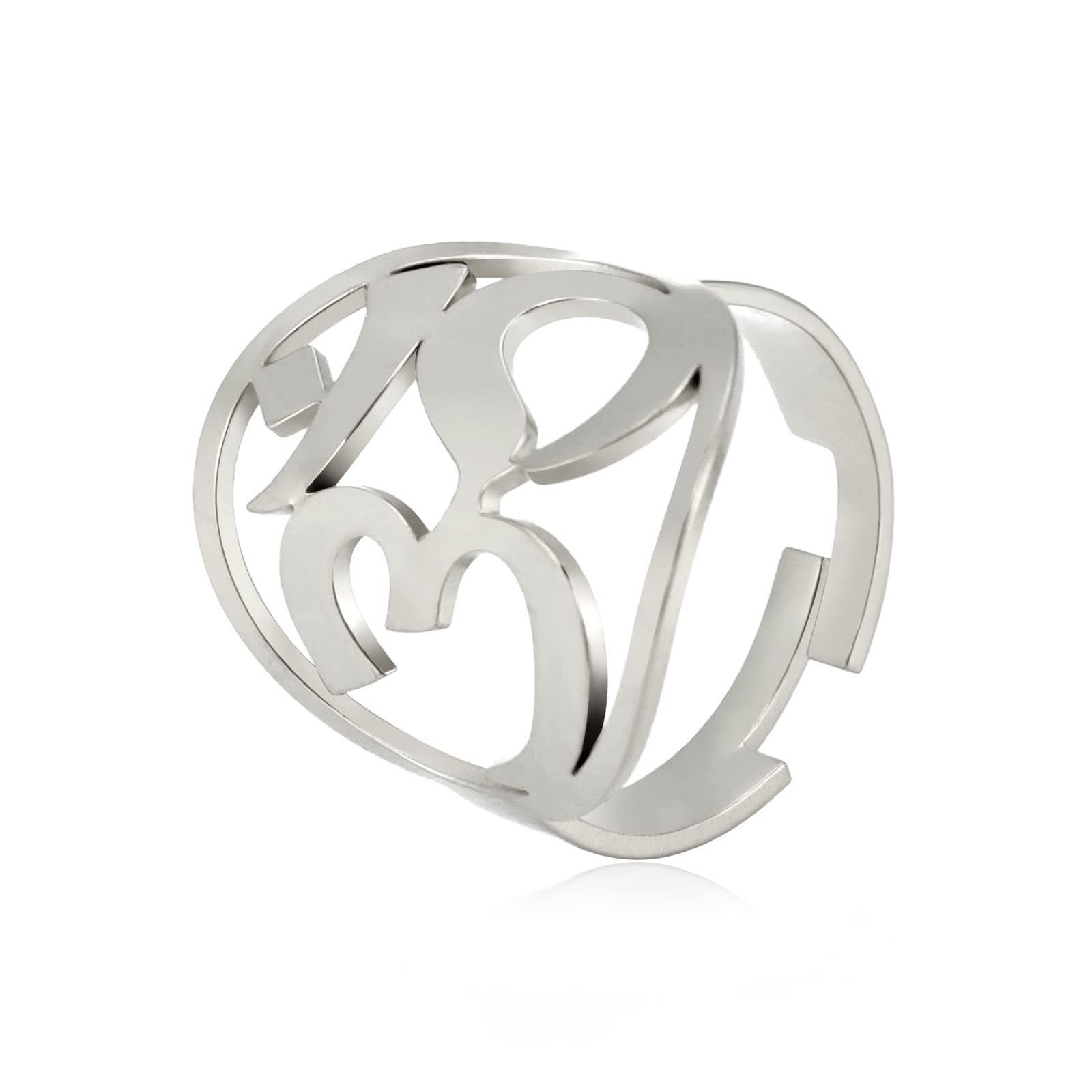 SIPURISLotus Om Ohm Aum Symbol Ring Yoga Om Entspannungsring Versprechen Ringe Blume des Lebens filigraner Band Fingerring Spiritueller Schmuck Geschenke fr Damen Herren